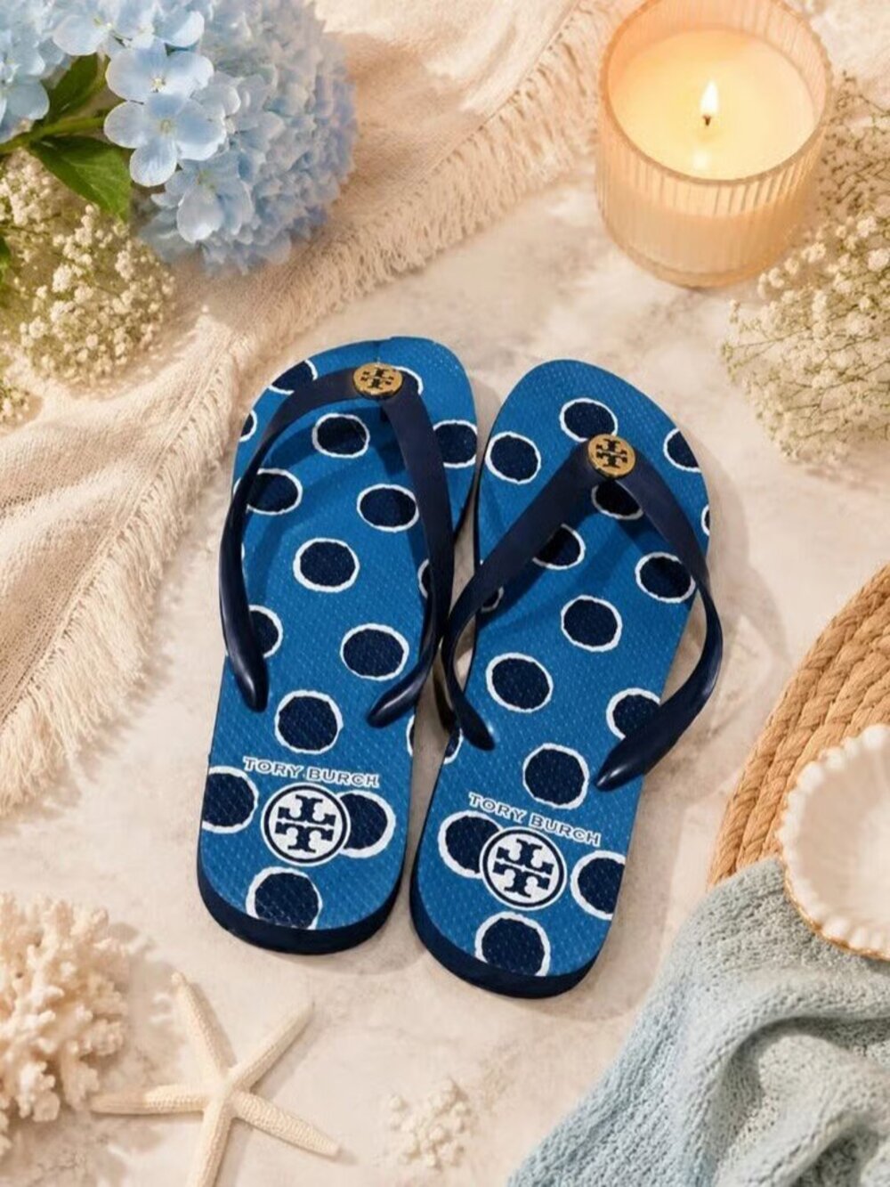 Tory Burch Polka Dot Flip Flops